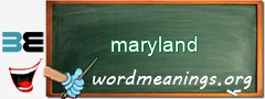 WordMeaning blackboard for maryland